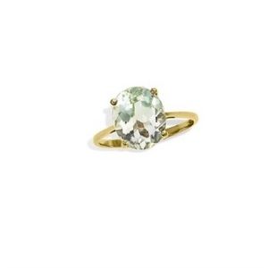 Savvy Cie 18K Gold Over Silver 4.50 ct. tw. Green Amethyst Ring